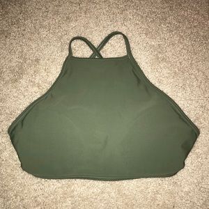 olive green american eagle halter bikini top